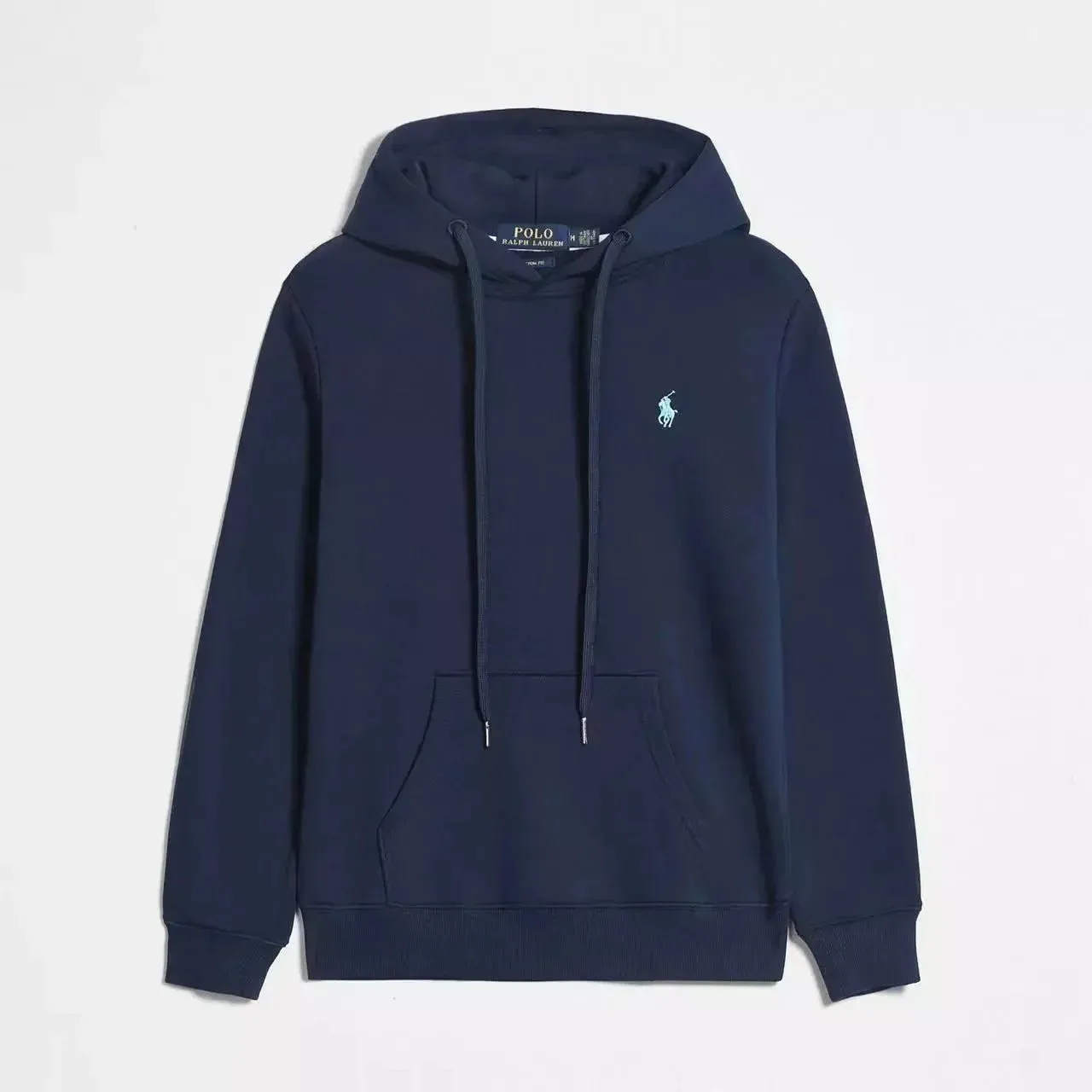 Blue and green logo pullover hoodie