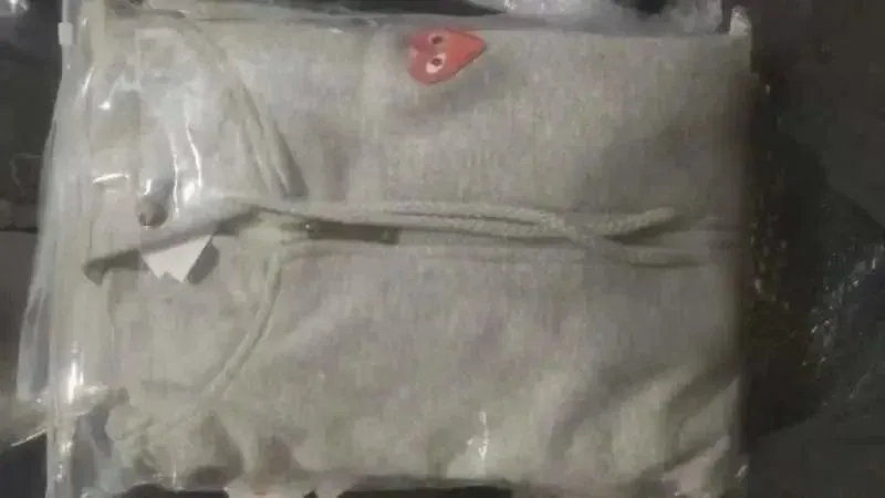 Front small red heart velvet cardigan gray