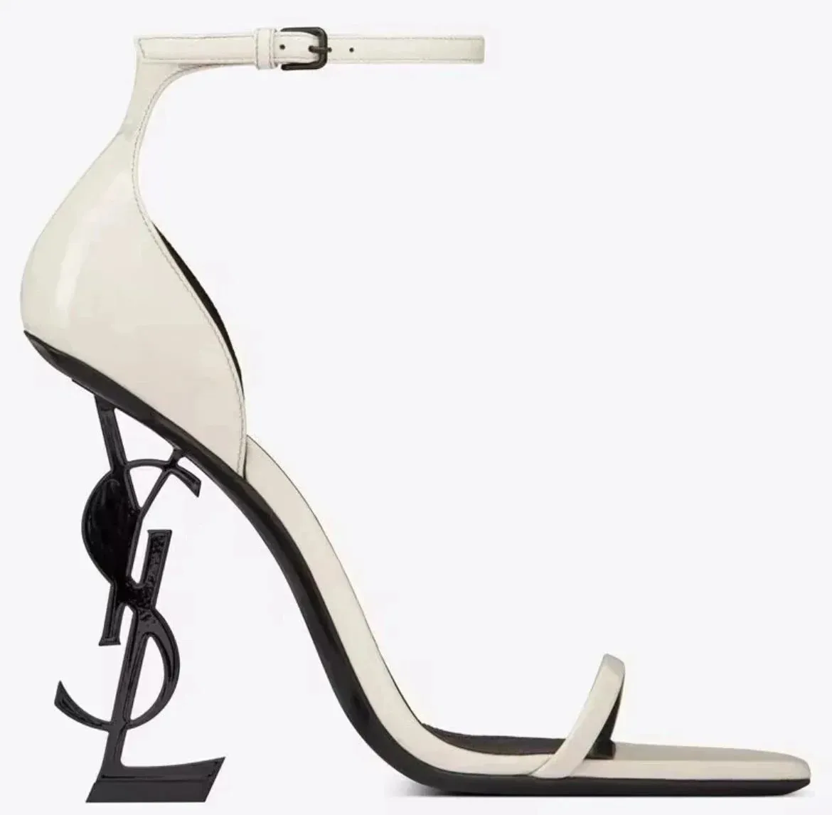 18 white and black heels