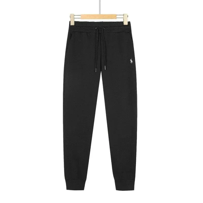 Black pants with white label