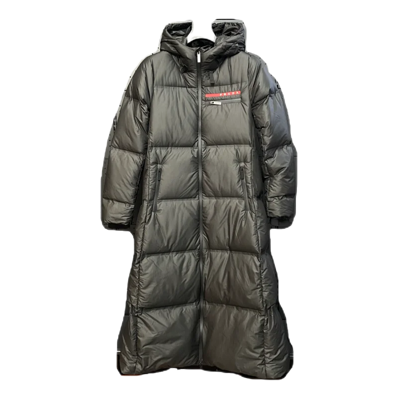 长款羽绒服字母小标 茶色